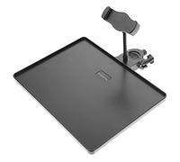 POPETPOP Microphone Stand Tray with Clip Holder Live Sound Card Rack for Streaming and Broadcast Durable Clamp Design Compatible with Stands