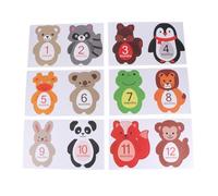 POPETPOP Milestone Stickers Made of Paper Animal Design 12pcs Monthly Growth Record Decals Will Not Leave Glue Stain for Photo Props for Newborn Photography