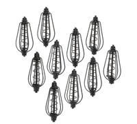 POPETPOP Mini Bait Cage Feeder 10pcs Heavy Duty Wire Trap Basket for Carp | Iron Electroplated Finish, Stable Sink Design, River and Lake Use, Black Colour