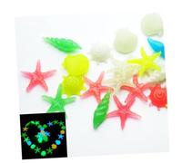 POPETPOP Mini Fish Tank Decor Luminous Pebbles Set 100g Aquatic Plant Substrate Unique Conch Shell Shape No Electricity Needed