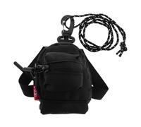 POPETPOP Mini Outdoor Coin Purse and Key Holder, Compact Black Tiny Pouch Lipstick and Card Storage, Portable Coin Organizer for Hiking and Everyday Use