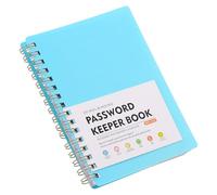 POPETPOP Mini Password Keeper Book with Alphabetical Tabs A6 Spiral Notebook for Website Logins Home Office Use Light Blue