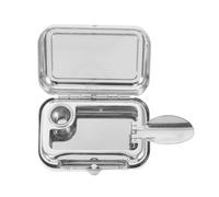 POPETPOP Mini Portable Ashtray Stainless Steel with Lid Compact Windproof for Outdoor Car Office and Home Use