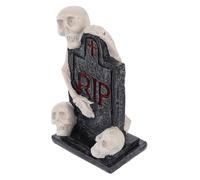 POPETPOP Mini Resin Tombstone Ornament Halloween Decoration Spooky Grave Figurine for Haunted House Party Table Centerpiece Unique Halloween Craft Prop for Home Bar Ambiance