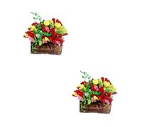 POPETPOP Miniature Bonsai Potted Plant Outdoor Decor for Doll Houses Micro Landscapes Mini Simulation Flower present for Friends Photography Props