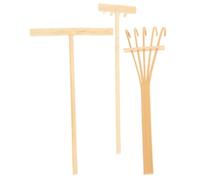POPETPOP Miniature Sand Table Rake Set 3pcs with 4-tooth Rake and Sand Push Tool for Zen Garden Desktop Decoration