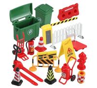 POPETPOP Miniature Traffic Signs and Roadblocks for Sand Table Playset for Hands Learning Educational Mini Road Sign Props for Interactive Sandbox and Classroom Use