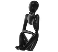 POPETPOP Modern Abstract Thinker Statue with Hollow Design Artistic Atmosphere and Vivid Decorative Resin Sculpture Black Colour for Office and Living Room Decor for Tv Stand Or