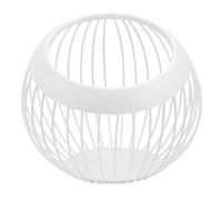 POPETPOP Modern White Iron Art Storage Basket, Nordic Style Fruit and Vegetable Draining Basket for Kitchen and Living Room, Open Wire Snack and Desktop Organizer