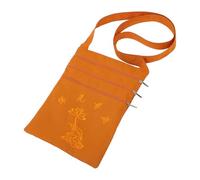 POPETPOP Monk Crossbody Bag Orange Large Capacity Satchel with Lightweight Fabric for Travel Pilgrimage and Everyday Jewelry Organizer Pouch