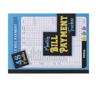 POPETPOP Monthly Bill Payment Organizer Book with Budgeting Solution and Monthly Financial Summary, Blue Paper Bill Tracking Notebook for Home and Office Use