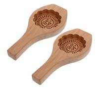 POPETPOP Moon-Cake Molds Set of 2 Wooden Baking Molds Easy Release for Traditional Mooncake Making