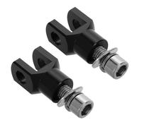 POPETPOP Motorcycle Foot Peg Mount Bracket Aluminium Footrest Hardware Kit with Sturdy Support for Passenger, Suitable for Travel and Long-distance Rides, Black Colour