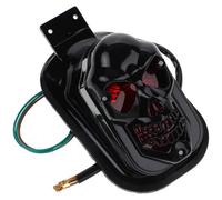 POPETPOP Motorcycle Skull Tail Light with Bright Led, Black Abs Material, Easy Installation, Unique Skull Shape, for Nighttime Rides