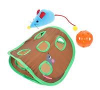 POPETPOP Mouse Seeking Nine-Hole Cat Tunnel for Indoor Cats and Small Pets Exercising and Hiding with Interactive Bell and Cloth Material
