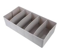 POPETPOP Multi-Compartment Cash Drawer Tray Organizer Box with 5 Gray Compartments for Coins, Cash Holder and Receipt Storage, Suitable for Office and Classroom Use