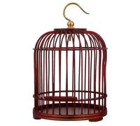 POPETPOP Multi-functional Large Capacity Wood and Metal Hanging Bird Cage for Hamsters and Small Parrots, Dome Shape with Practical Design Suitable for Indoor and Outdoor Use