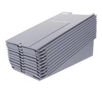 POPETPOP Multi-grid Time Cards Holder Rack in White Plastic with Convenient Multi-function Design, Wall-mounted Attendance Card Organizer Suitable for Classrooms and Offices