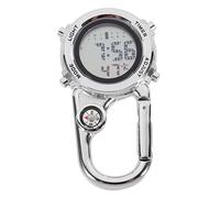 POPETPOP Multi-Purpose Carabiner Hanging Watch Compass and Clip Silver Color Sturdy Metal Design for Outdoor Climbing and Hiking
