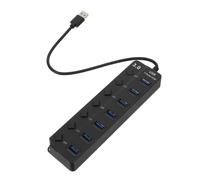 POPETPOP Multi USB Port Hub with Independent and LED Lights, USB 3.0 Extension Cable for Laptop and Multiple Device Use