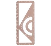 POPETPOP Multi-Use Aluminum Alloy Protractor and Triangle Measuring Ruler Gold Metal Scale Tool for Architecture Students and Office Drawing