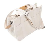 POPETPOP Multifunctional Canvas Tote Bag for Moms Large Spacious Shoulder Bag with Organized Interior Stylish Material Practical Mummy for Everyday Use