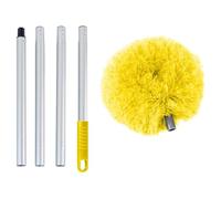 POPETPOP Multifunctional Yellow Duster Brush with 1.4m Aluminum Extension Pole for Ceiling Fans, High Ceilings and Wall Cleaning, Reusable Dust Brush for Home Use