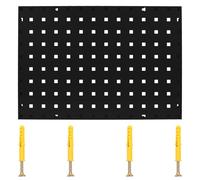 POPETPOP Multipurpose Black Metal Pegboard Hanging Board 50x35cm 0.8mm Thickness, Wall Storage Rack and Garage Tool Organizer for Workshop and Home