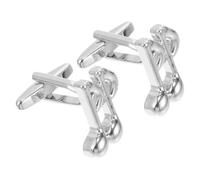 POPETPOP Music Note Cufflinks Silver Alloy for Men Shirts Creative Sleeve Buttons