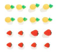 POPETPOP Nail Art Toe Separator Silicone 16Pcs Fruit Shapes Manicure Tools for Pedicure Foot Care Pineapple and Strawberry Design