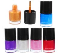 POPETPOP Nail Polish for Dogs with Dark Nails Pet Dog Nail Polish-6pcs Pet Grooming Kit Water-based Healthy Paw Grooming Dog Nail Polish Quick Dry for All Pets Red Glitter for Nails