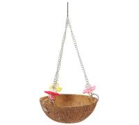 POPETPOP Natural Coconut Shell Bird Nest for Parrots and Larks, Creative Hanging Bird Nest House with Long-term Use and Brown Sturdy Material, to Hang from Tree Branch Or Porch Random Color