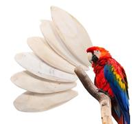 POPETPOP Natural Cuttlefish Bone Beige Bird Chew 6 Pcs Healthy Beak Development Chewing Blocks for Finches and Birds for Parrot Cage Accessories