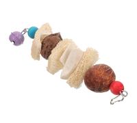 POPETPOP Natural Cuttlefish Bone Parrot Chewing with Loofah for Cockatiel and Parakeet, Bird Molar Training Hanging for Cage, Fun Bird Chew Accessory for Stress Relief