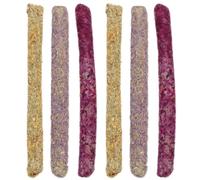 POPETPOP Natural Grass Meal Chew Sticks 6pcs Teeth Grinding and Regulating Treats for Rabbits and Bunnies Suitable for Small Pets and Dwarf Hamsters