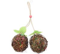 POPETPOP Natural Parrot Chewing Large Bird Foraging Ball Pendant DIY Bird Bite for Macaw and Cockatoo Emotional Relief Chew