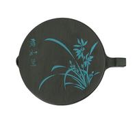 POPETPOP Natural Stone Fish Shape Inkstone for Calligraphy Practice, Black Simple Style with Easy to Use and Sturdy Surface, Calligraphy Supplies for Traditional Chinese Painting