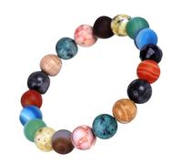 POPETPOP Natural Stone Solar System Bracelet with 8 Planet Beads, Unfading Women’s Daily Bangle Jewelry, Cosmic Galaxy Wristband for Space Exploration and Everyday Wear