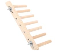 POPETPOP Natural Wood Parrot Perch for Cage Beige Wooden Bird Ladder and Climbing Stand Exercise and Biting for Macaw and Pet Birds