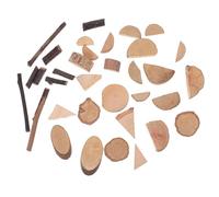 POPETPOP Natural Wood Slices DIY Craft Supplies Set, Unfinished Dry Branch Wood Discs for Woodcrafts, Handmade Wooden Pendant Materials for Art and Decoration