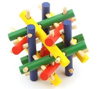 POPETPOP Natural Wooden Parrot Chew Ball for Climbing and Biting Educational Interactive for Small Birds and