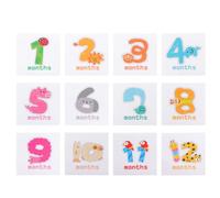 POPETPOP Newborn Month Sticker Monthly Stickers Month Keepsake Photo Prop for Nursery Decor Label Milestone for First Year Animal Shape Number for Newborn by Numbers for Boys and Girls