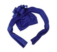 POPETPOP Nigerian Wedding Turban Head Wrap for Women Pre Tied African Headscarf Beanie Cap in Royal Blue Soft Comfortable Cultural Hair Cover for Bridesmaids and Daily Wear