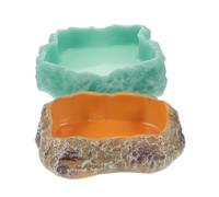 POPETPOP Night Reptile Food Dish 2 Pcs Resin Feeder Bowl for Small Pet Feeding and Drinking