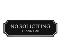 POPETPOP No Soliciting Door Sign Acrylic No Soliciting Acrylic Sign Black Delicate Compact Style Easy to Install Portable Household Front Door Use