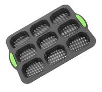 POPETPOP Non-Stick Silicone Mini Loaf Pan for Bread Baking with 9 Oval Cavities, Quick to Demould and Easy to Clean, for Home and Bakeries