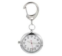 POPETPOP Nurse Clip-on Pocket Watch with Luminous Hands and Stainless Steel Buckle, Easy to Carry and Suitable for Daily Work or Hospital Use, Silver Fob Watch for Nurses and Healthcare