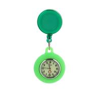 POPETPOP Nurse Luminous Pocket Watch with Silicone Case Adjustable Clip-on Quartz Watch for Doctors and Students Medical Exam Use Green