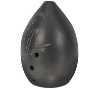 POPETPOP Ocarina Instrument and Good Tone Quality Black Clay 8-hole for Beginners with Comfortable Grip Delicate Pattern Design, for Developing a Interest in Music and Birthday Gifts