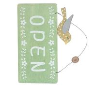 POPETPOP Open Closed Sign Open Close Sign Rustic Wooden Wall Hanging 24.00x20.00x0.60cm Double Sided Green for Restaurants Indoor